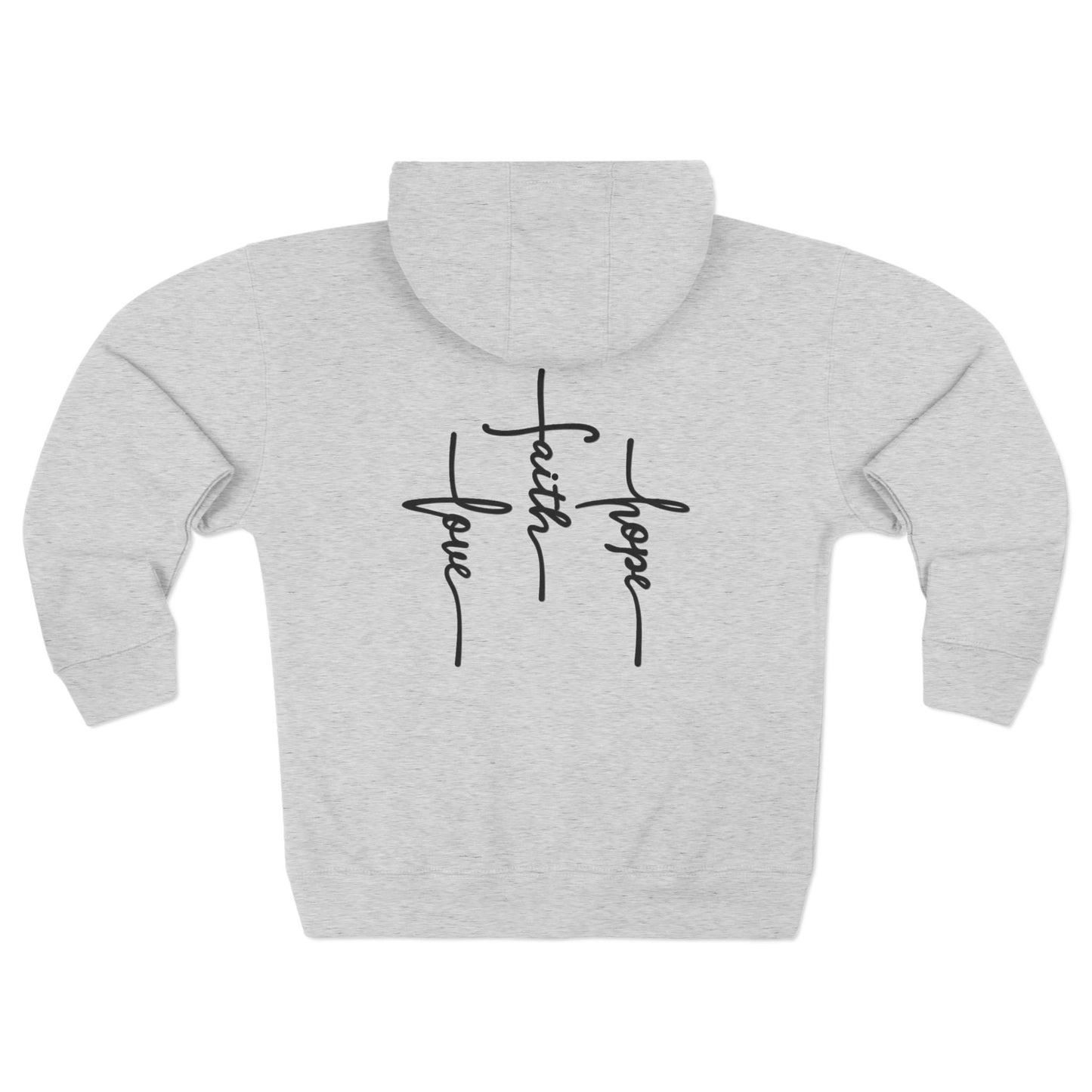 3 Crosses Easter Zip Hoodie — Minimal Script Inspirational Zip-Up
