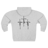 3 Crosses Easter Zip Hoodie — Minimal Script Inspirational Zip-Up