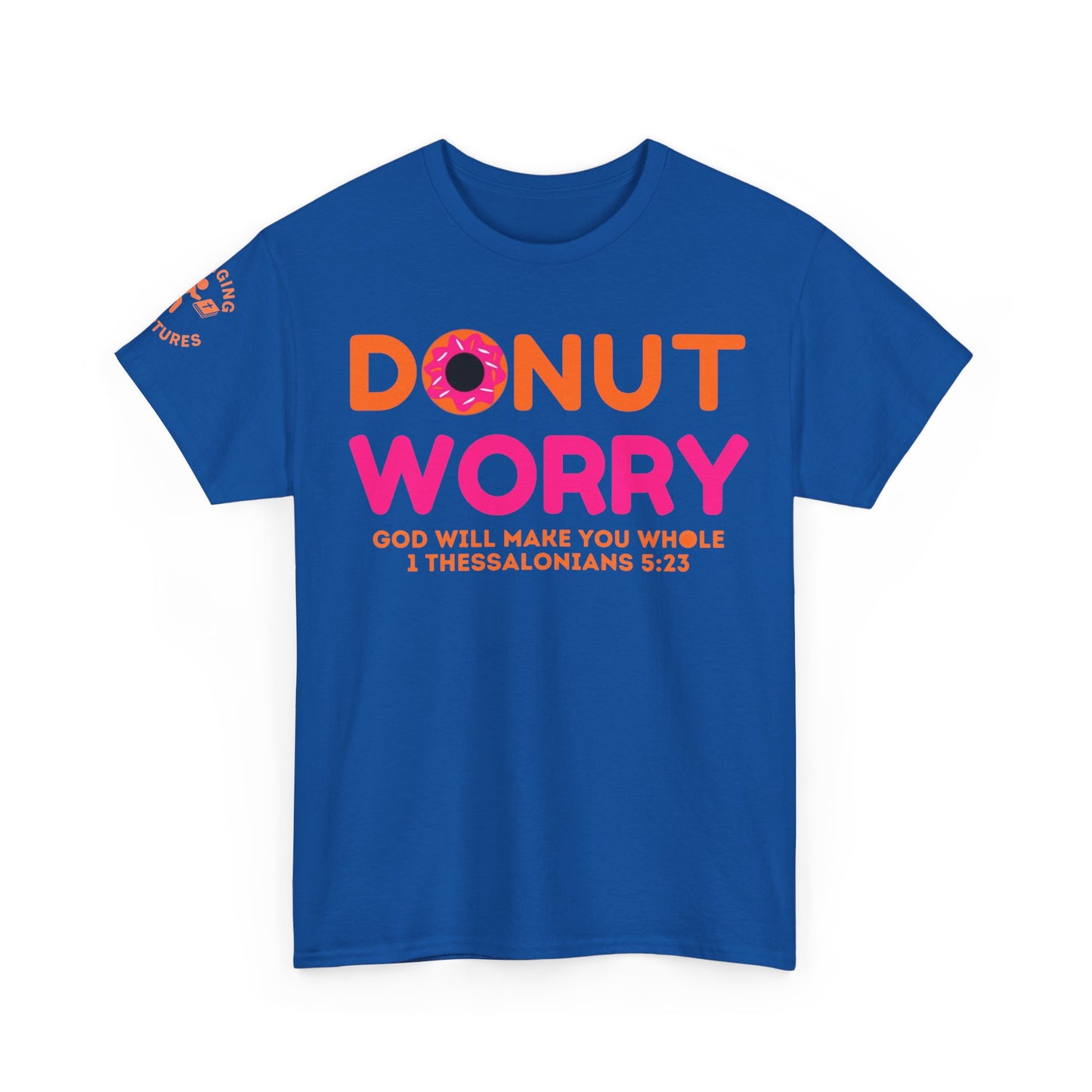Donut Worry Inspirational Tee | Unisex Heavy Cotton Christian T-Shirt | Faith-Based Apparel | Positive Message Gift