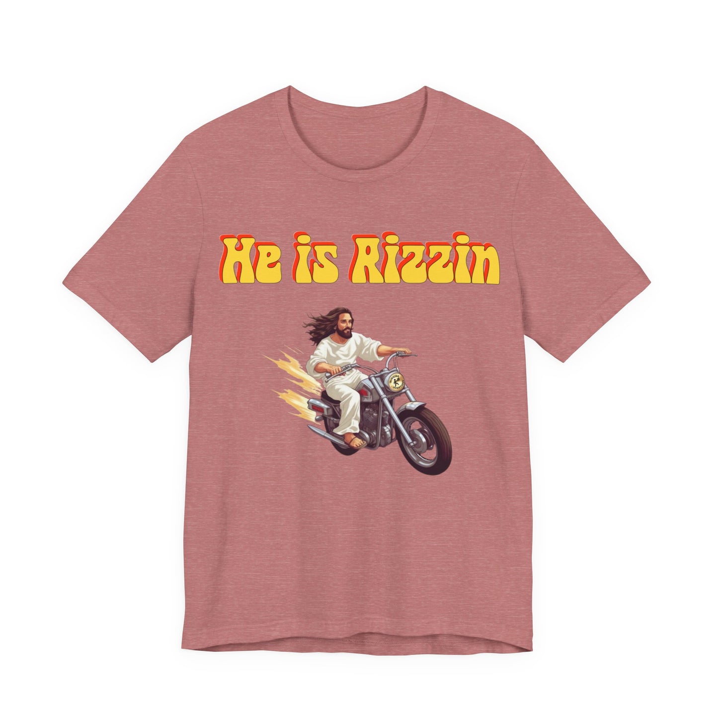 He is Rizzin Unisex Jersey Short Sleeve Tee with Matthew 11:28
