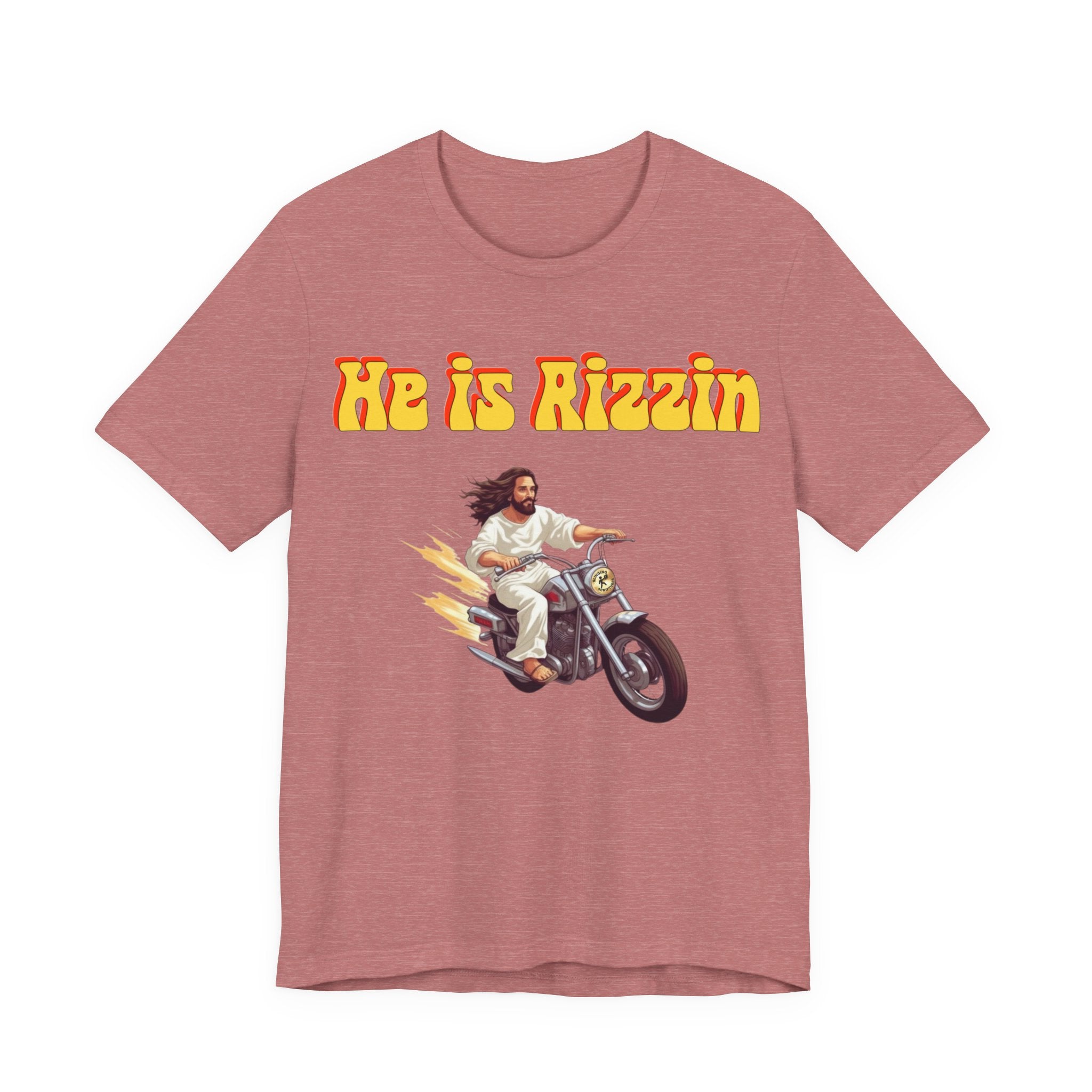 He is Rizzin Unisex Jersey Short Sleeve Tee with Matthew 11:28