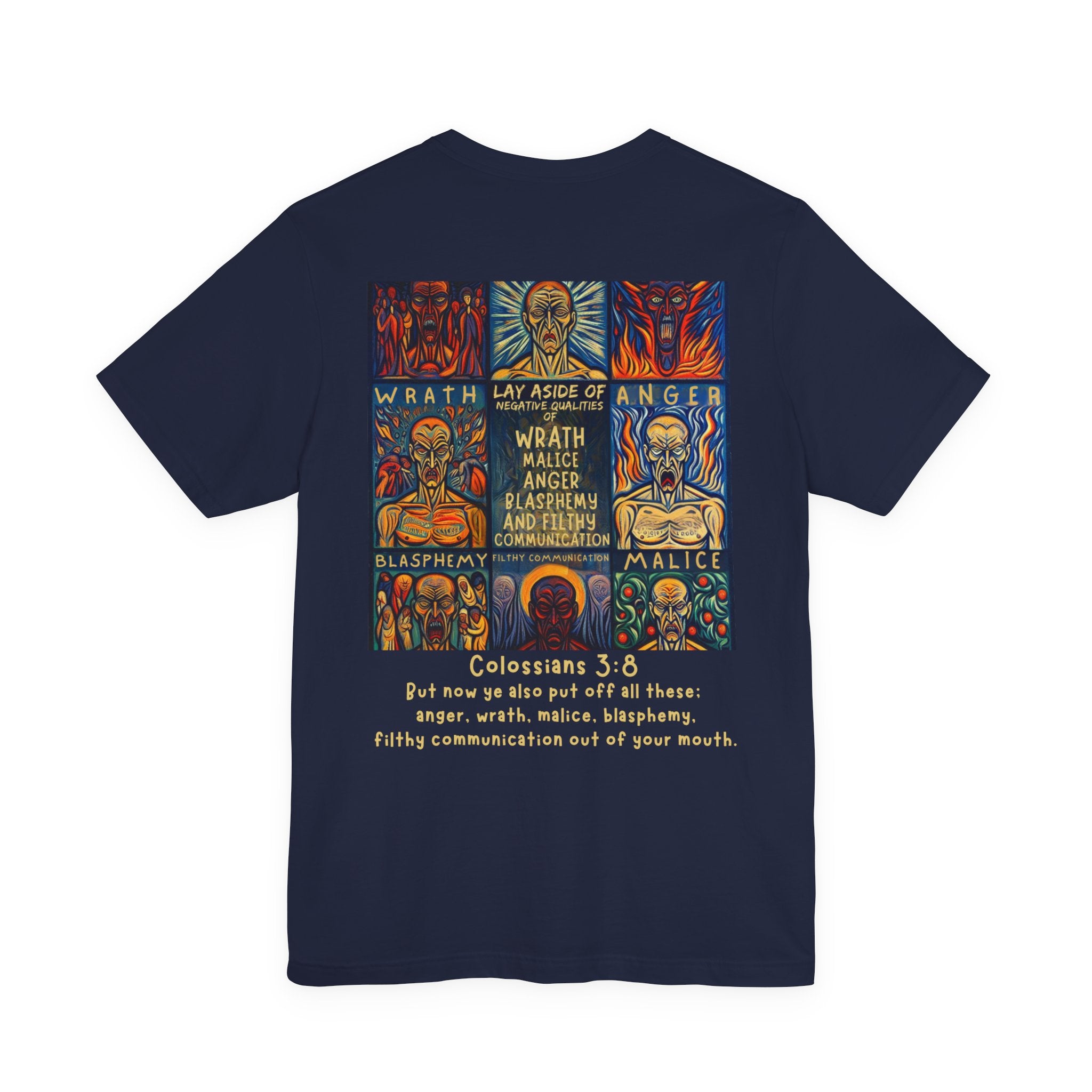 Put Off Wrath & Malice — Colossians 3:8 Christian Tee | Unisex Jersey Short Sleeve T-Shirt