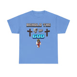 Behold the Lamb of God Tee | John 1:9 Scripture Shirt | Christian Gamer Style | Unisex Heavy Cotton Faith-Based T-Shirt