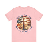 Land of the Free Because of the Cross Tee | Patriotic Christian Shirt | Unisex Jersey Short Sleeve
