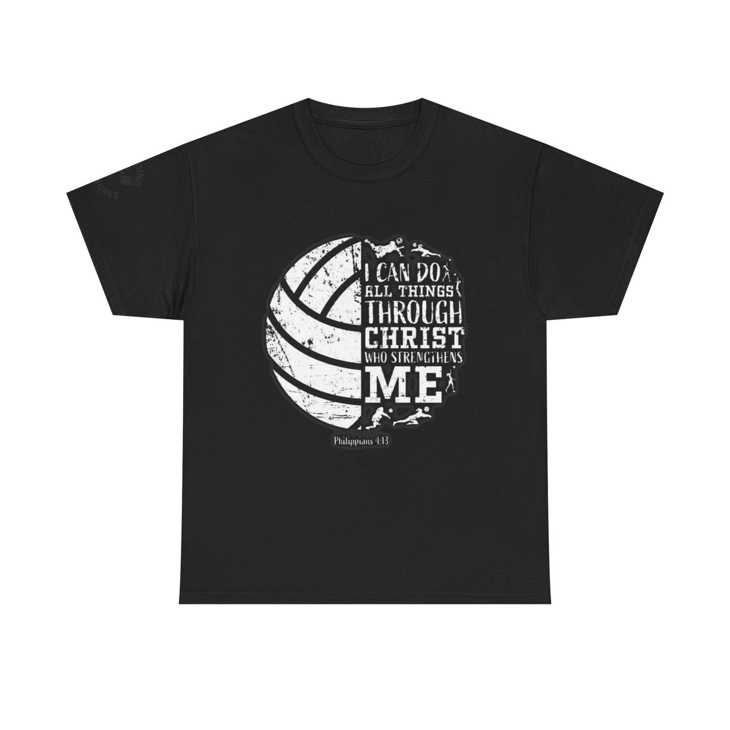 Philippians 4:13 Volleyball Tee | Christian Sports Shirt | Unisex Heavy Cotton T-Shirt