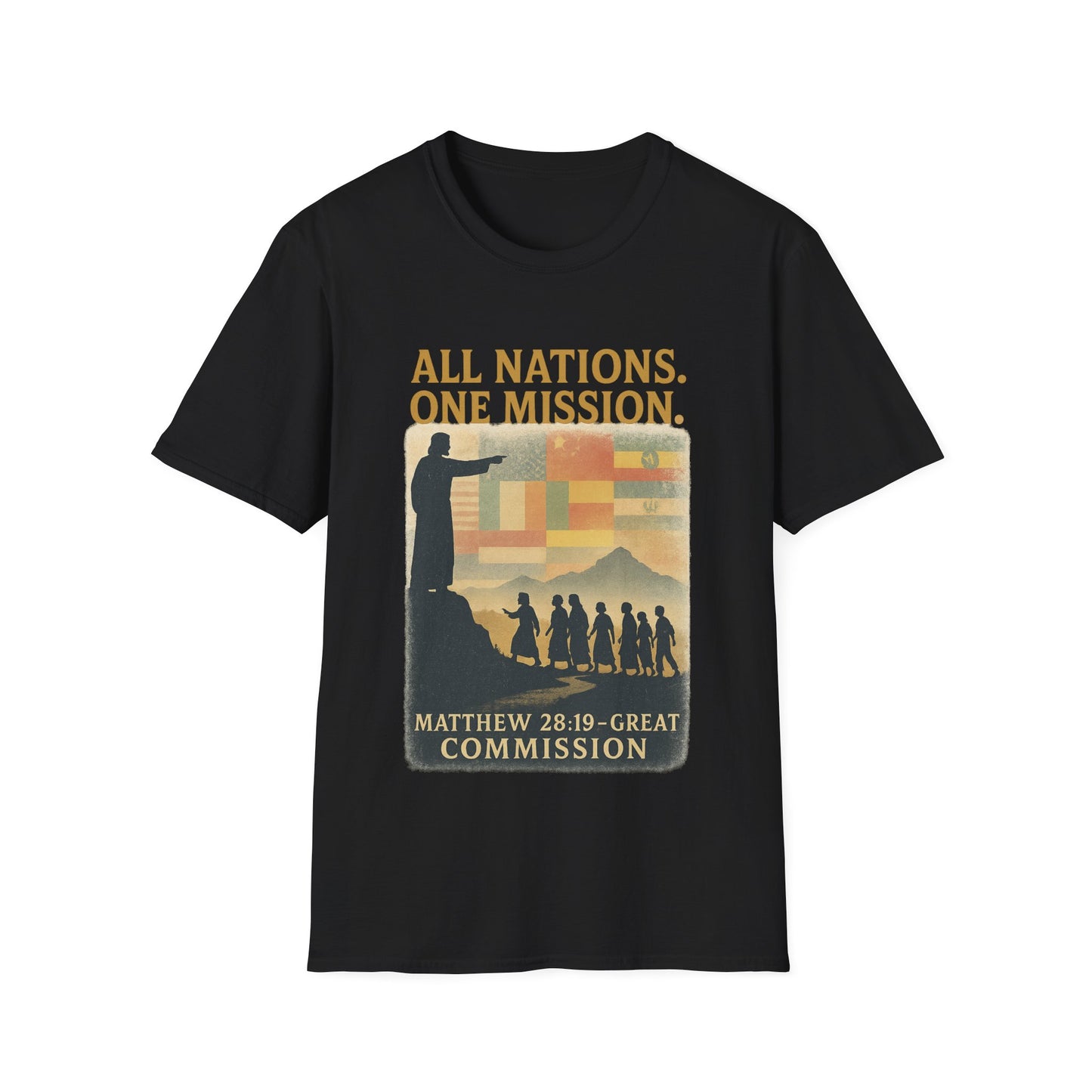 All Nations. One Mission. | Matthew 28:19 Great Commission Tee | Unisex Christian T-Shirt