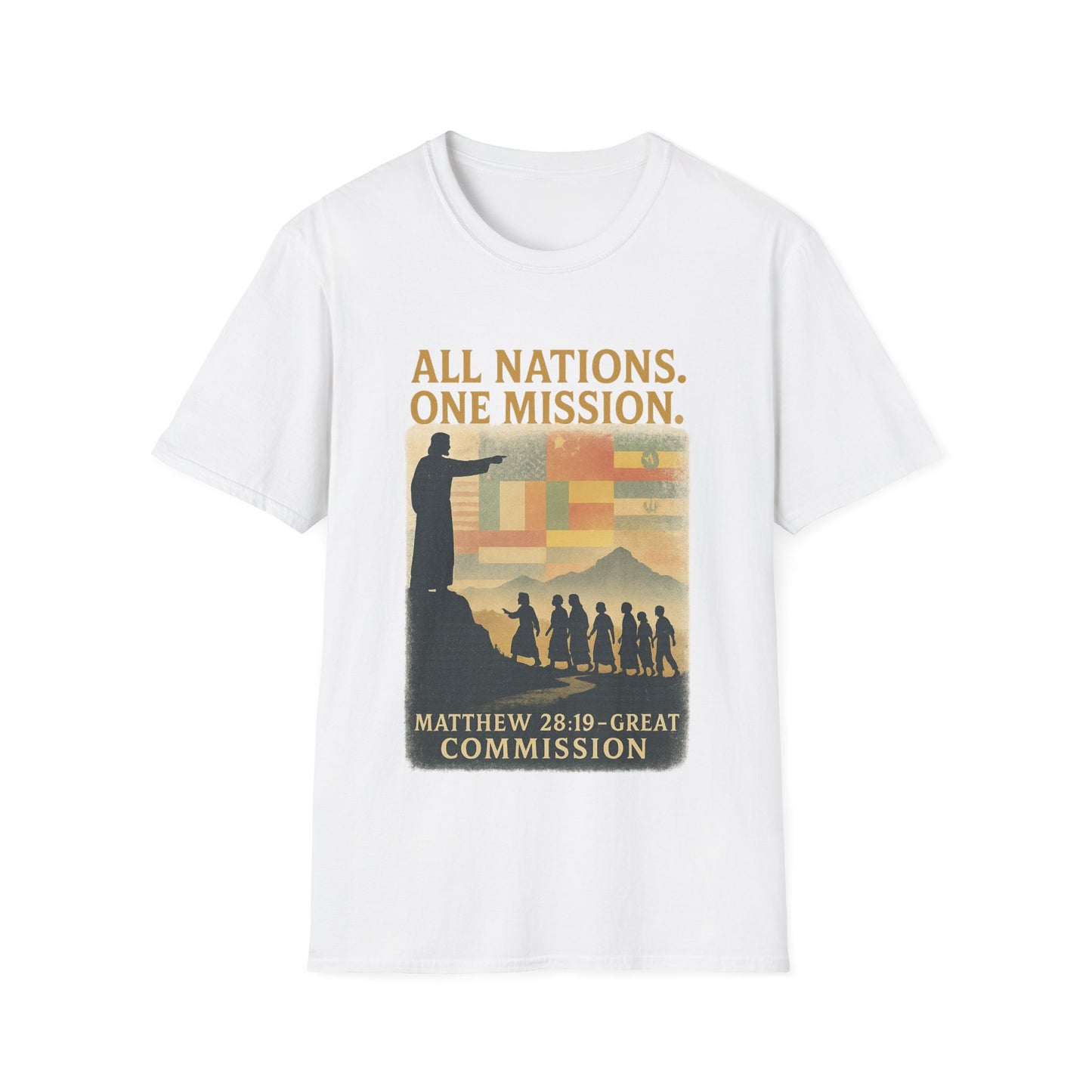 All Nations. One Mission. | Matthew 28:19 Great Commission Tee | Unisex Christian T-Shirt