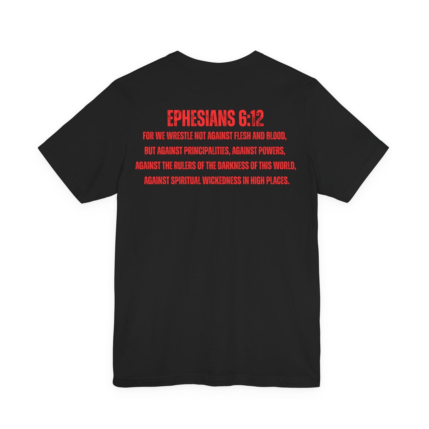 Fighting the Darkness Christian Jersey T-Shirt – Ephesians 6:12 Bible Verse Tee, Spiritual Warrior Faith Apparel