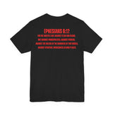 Fighting the Darkness Christian Jersey T-Shirt – Ephesians 6:12 Bible Verse Tee, Spiritual Warrior Faith Apparel