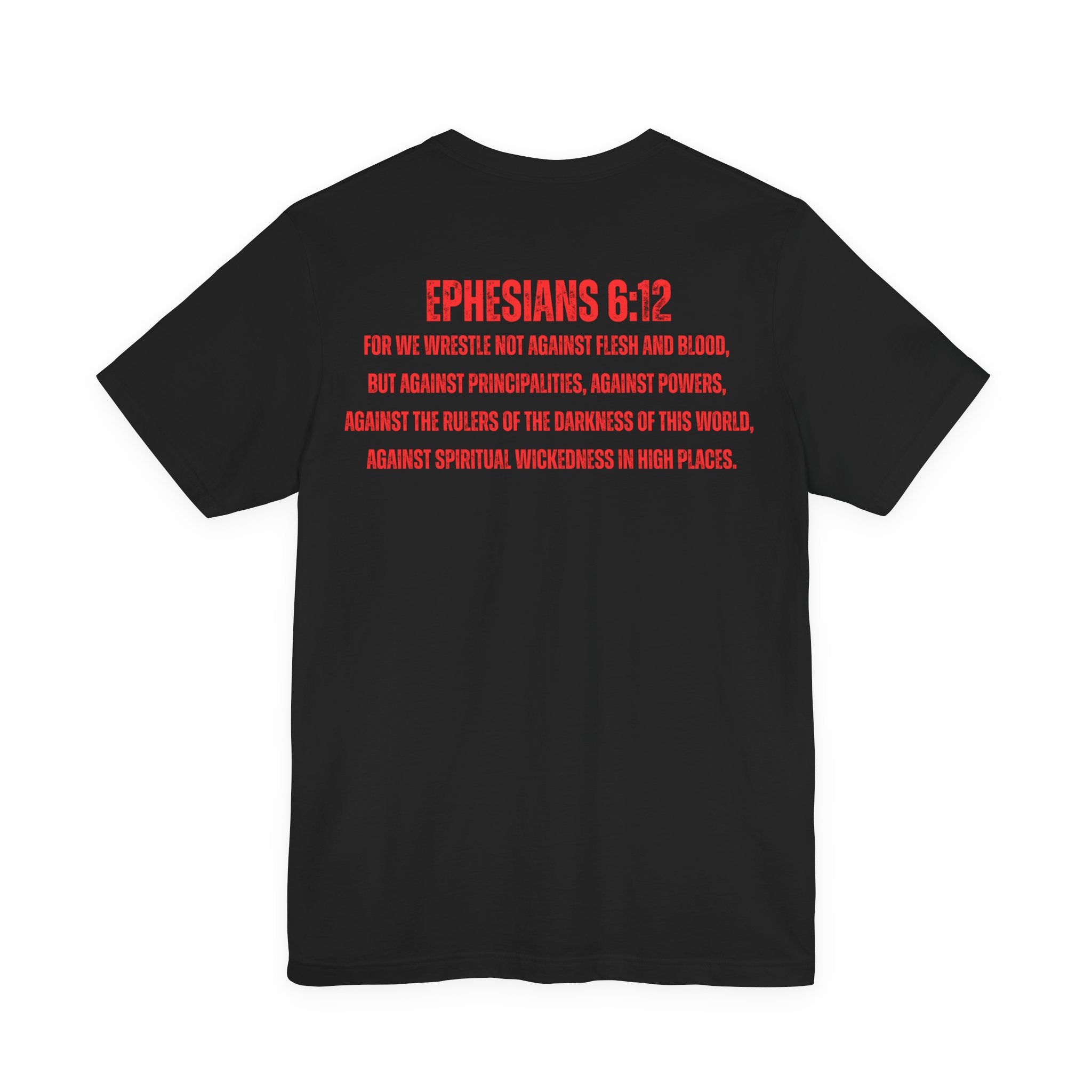 Fighting the Darkness Christian Jersey T-Shirt – Ephesians 6:12 Bible Verse Tee, Spiritual Warrior Faith Apparel