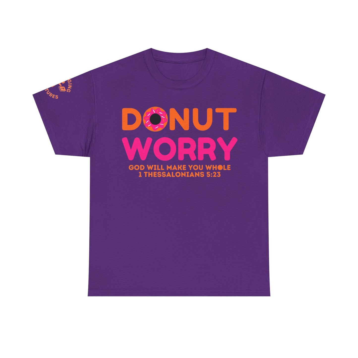 Donut Worry Inspirational Tee | Unisex Heavy Cotton Christian T-Shirt | Faith-Based Apparel | Positive Message Gift