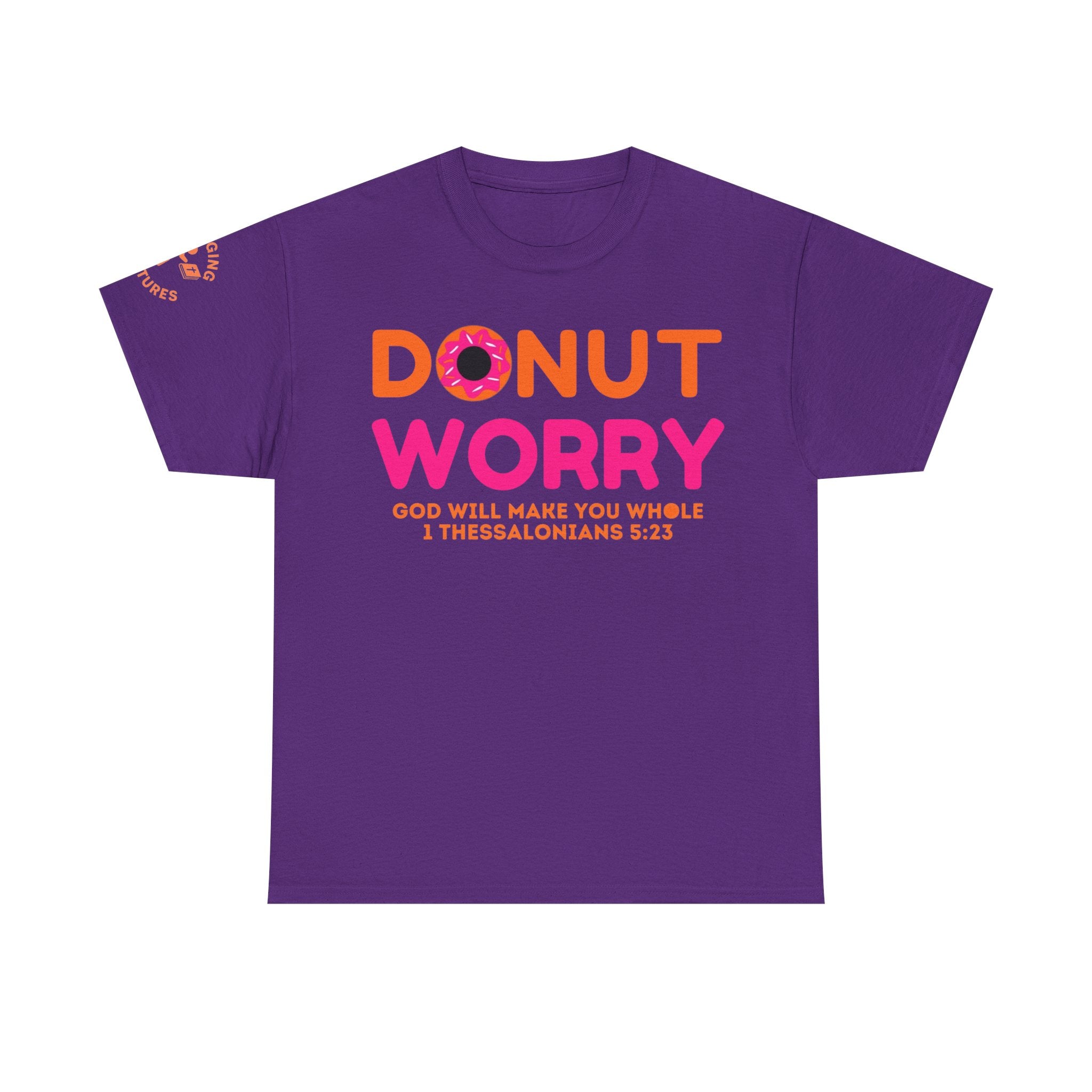 Donut Worry Inspirational Tee | Unisex Heavy Cotton Christian T-Shirt | Faith-Based Apparel | Positive Message Gift