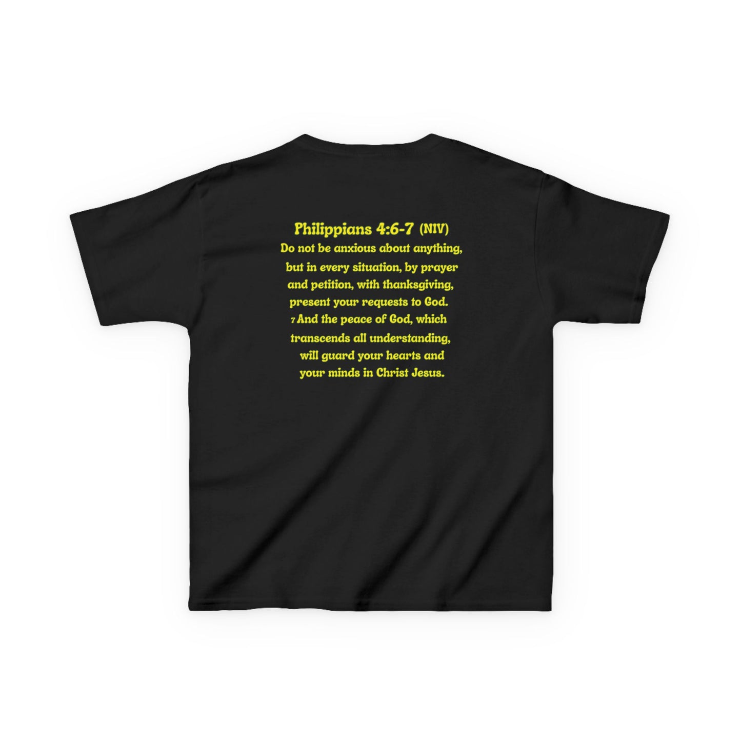 Don’t Worry, Be Happy Kids Tee | Philippians 4:6-7 Scripture Shirt