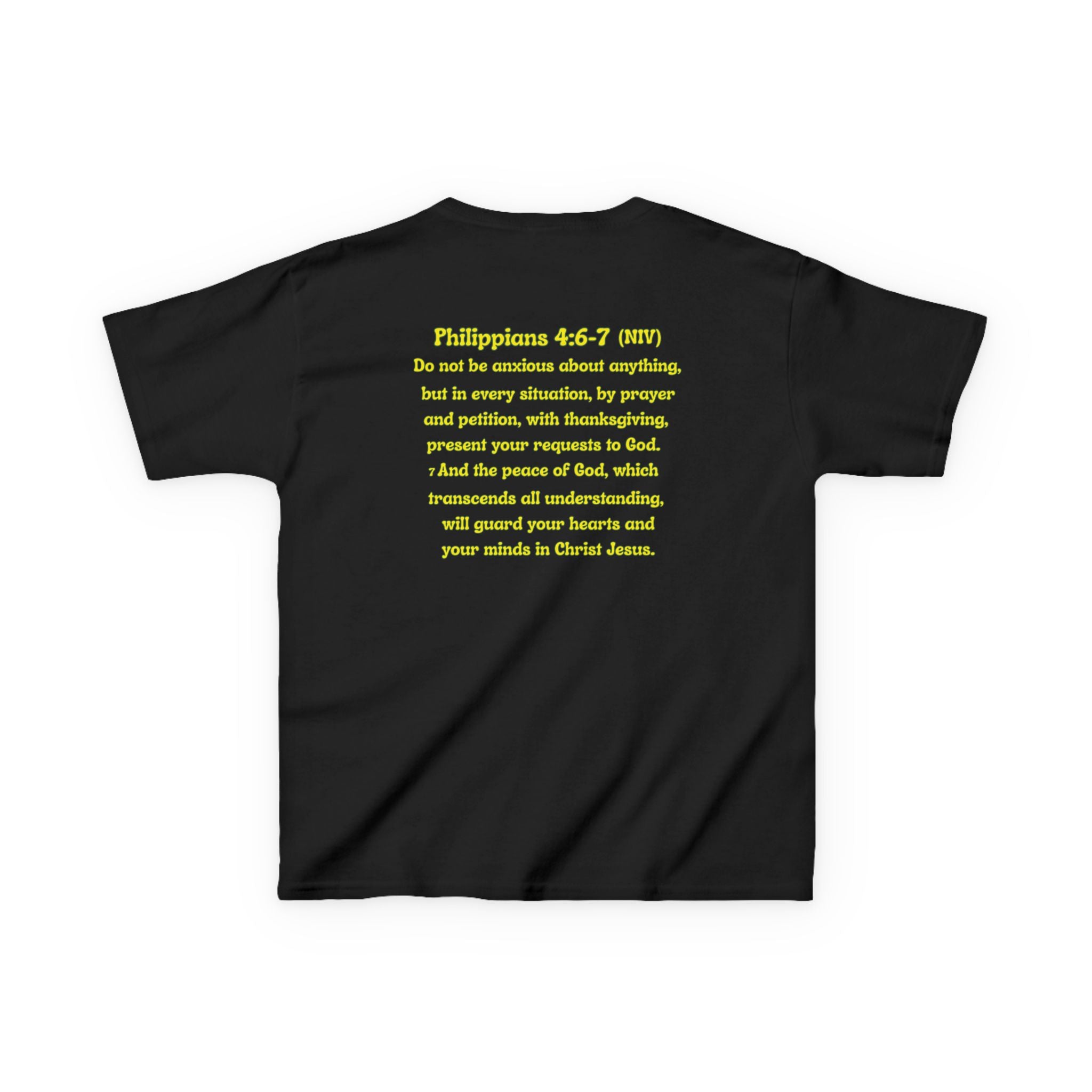 Don’t Worry, Be Happy Kids Tee | Philippians 4:6-7 Scripture Shirt