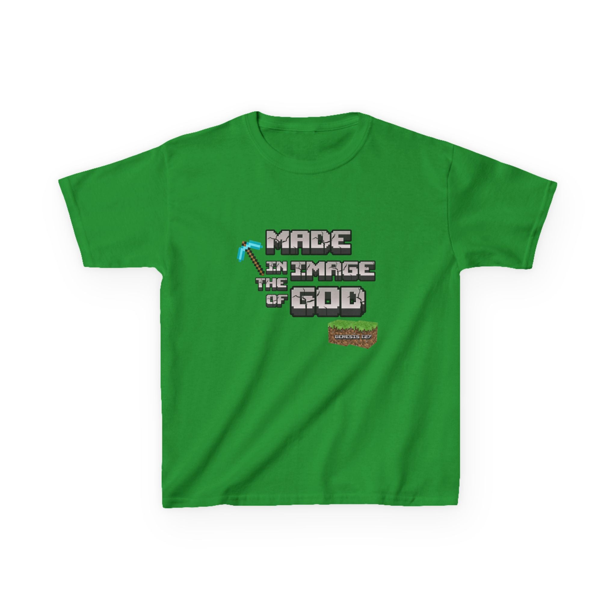 Made in the Image of God | Genesis 1:27 Christian Minecraft-Inspired Kids Tee