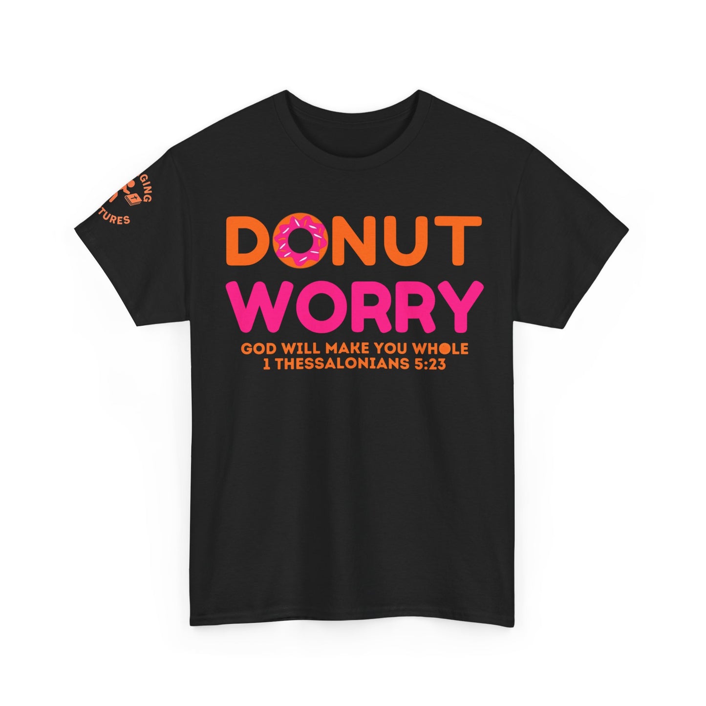 Donut Worry Inspirational Tee | Unisex Heavy Cotton Christian T-Shirt | Faith-Based Apparel | Positive Message Gift