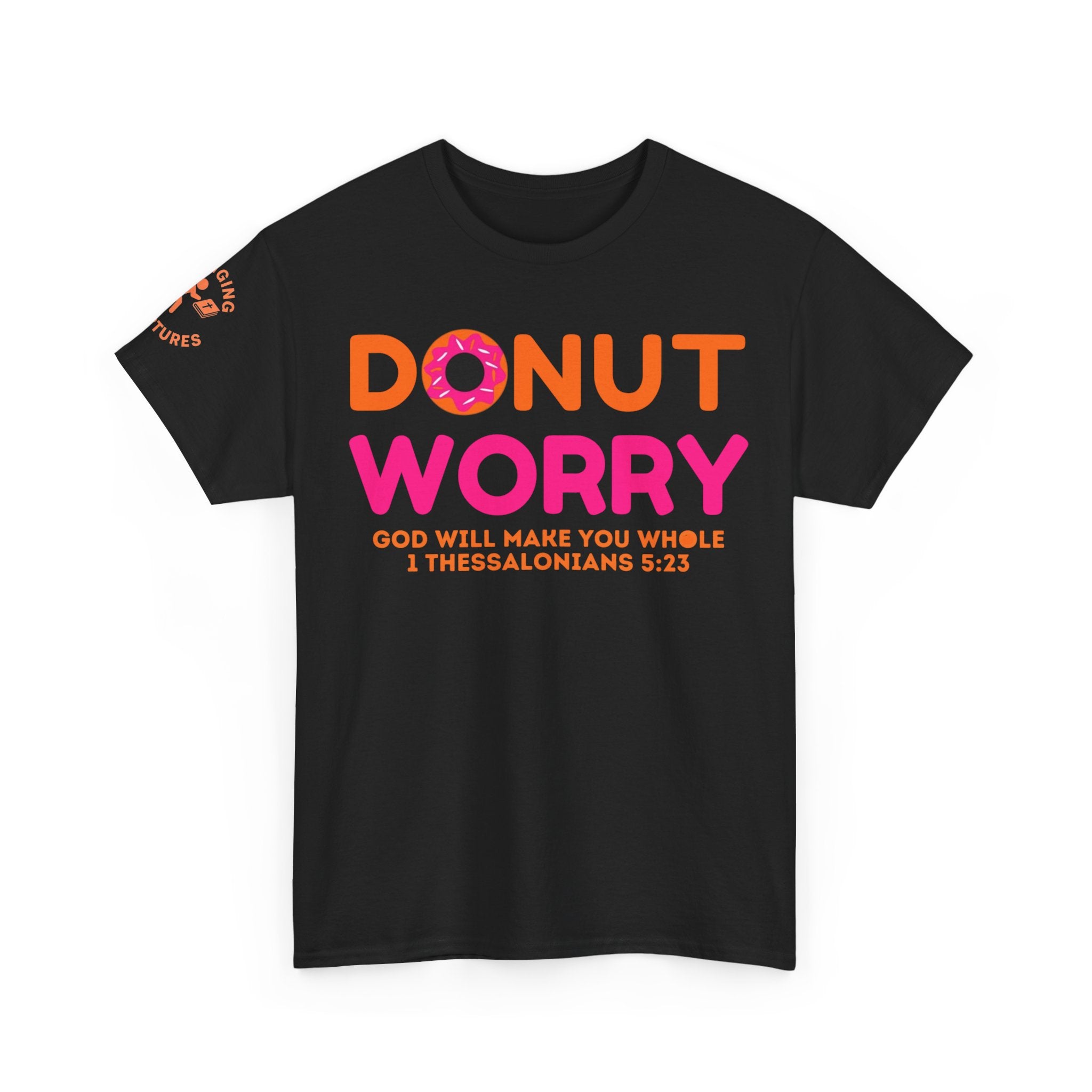 Donut Worry Inspirational Tee | Unisex Heavy Cotton Christian T-Shirt | Faith-Based Apparel | Positive Message Gift