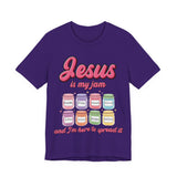 Jesus Is My Jam Tee | Unisex Jersey Christian T-Shirt | Fun Scripture Shirt | Faith-Based Graphic Tee