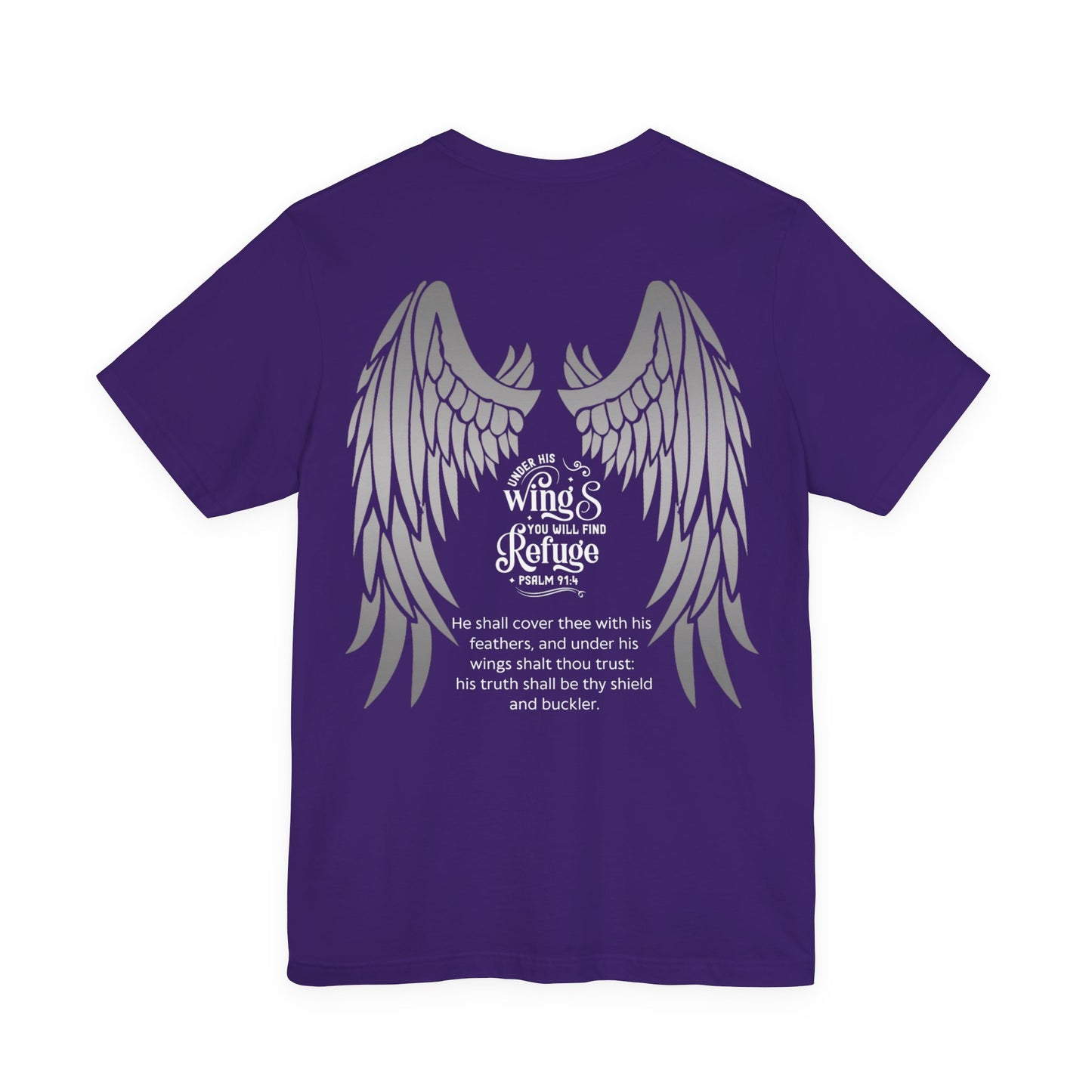 Under His Wings Refuge Tee — Psalm 91:4 | Unisex Jersey Christian T-Shirt | Faith-Based Apparel | Inspirational Scripture Shirt