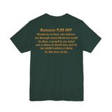 Romans 7:25 Christian Jersey T-Shirt – Spiritual Quote Tee, Unisex Bible Verse Apparel, Inspirational Faith Shirt for Men & Women