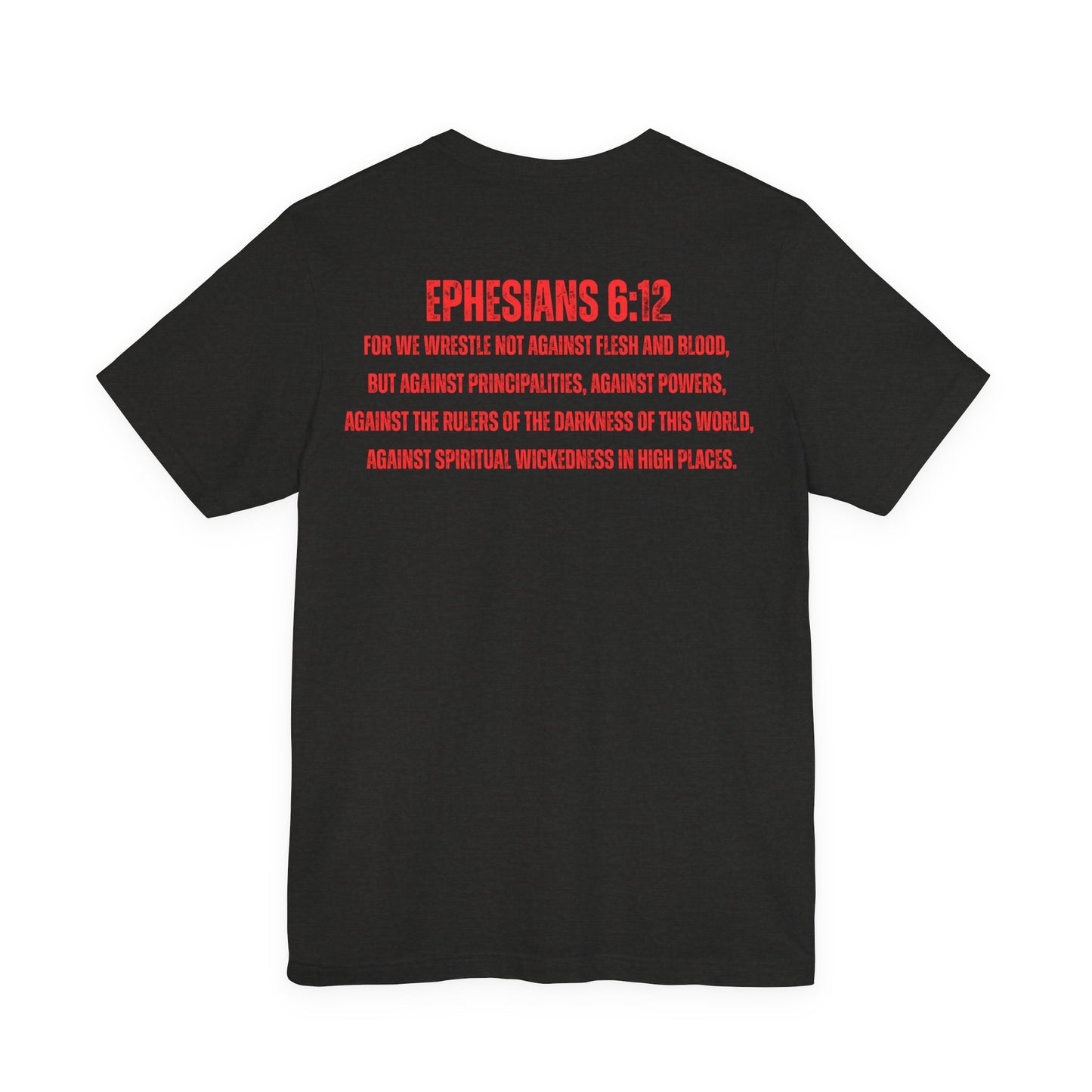 Fighting the Darkness Christian Jersey T-Shirt – Ephesians 6:12 Bible Verse Tee, Spiritual Warrior Faith Apparel