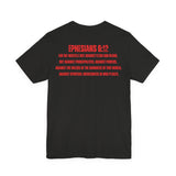 Fighting the Darkness Christian Jersey T-Shirt – Ephesians 6:12 Bible Verse Tee, Spiritual Warrior Faith Apparel