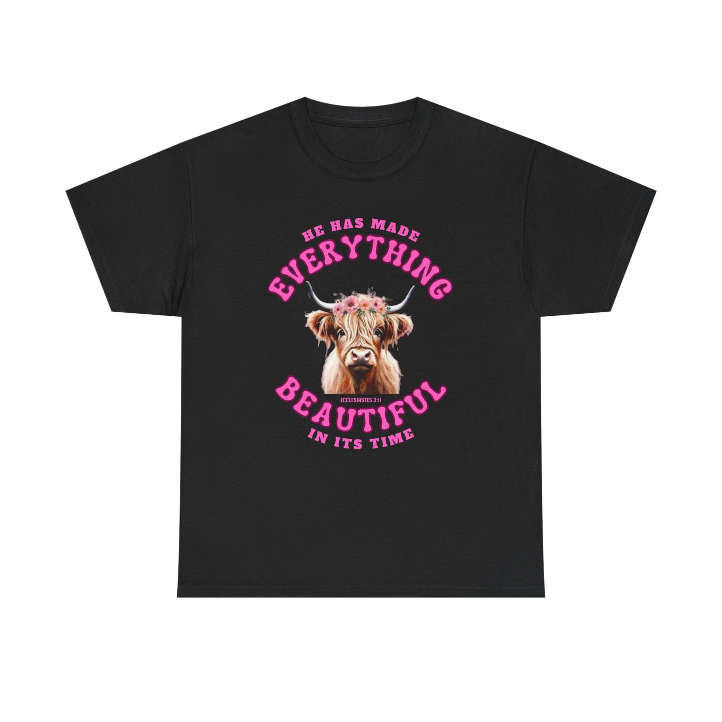 Everything Beautiful in Its Time Tee | Ecclesiastes 3:11 Scripture Shirt | Unisex Heavy Cotton Inspirational Christian T-Shirt