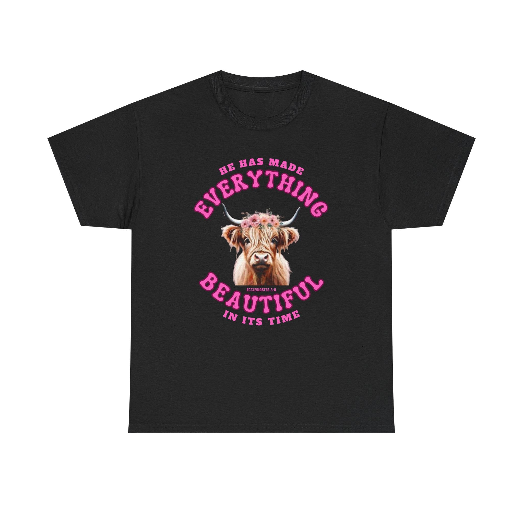 Everything Beautiful in Its Time Tee | Ecclesiastes 3:11 Scripture Shirt | Unisex Heavy Cotton Inspirational Christian T-Shirt