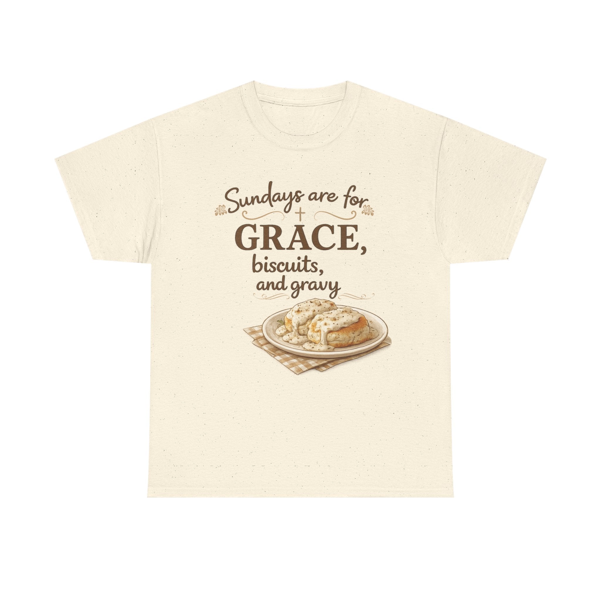 Sundays Are for Grace, Biscuits, and Gravy T-Shirt | Southern Christian Comfort Tee