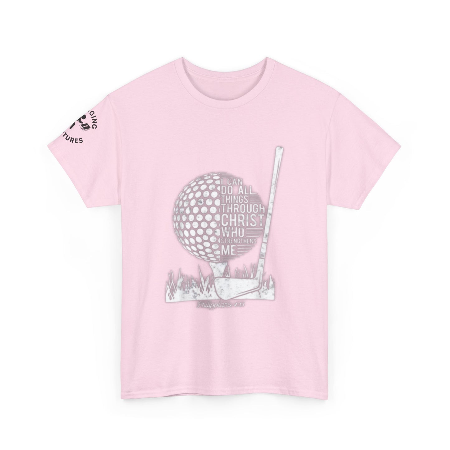 Philippians 4:13 Golf Tee | Christian Sports Shirt | Faith-Based Athletic Apparel | Unisex Heavy Cotton