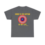 Christ Is the Captain of My Life Shirt — Ephesians 6:11 Full Verse Christian Superhero Shield Tee (Unisex)