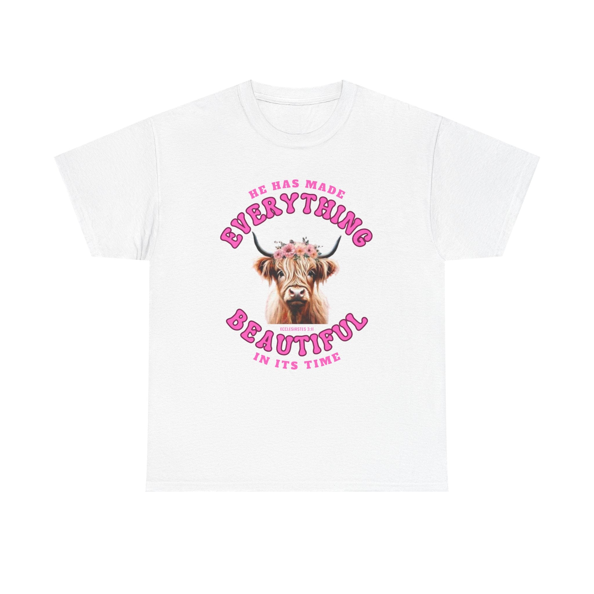 Everything Beautiful in Its Time Tee | Ecclesiastes 3:11 Scripture Shirt | Unisex Heavy Cotton Inspirational Christian T-Shirt