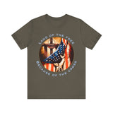 Land of the Free Because of the Cross | Unisex Christian Patriotic Jersey T-Shirt