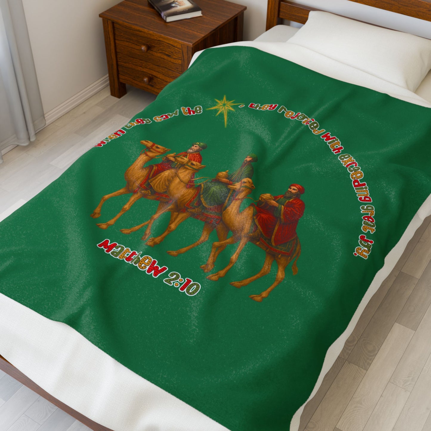 Wise Men Follow the Star — Matthew 2:10 | Velveteen Plush Christmas Blanket