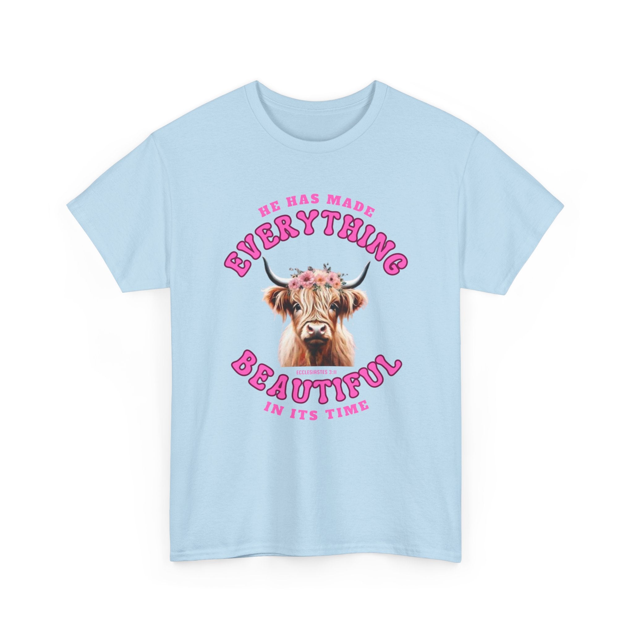 Everything Beautiful in Its Time Tee | Ecclesiastes 3:11 Scripture Shirt | Unisex Heavy Cotton Inspirational Christian T-Shirt