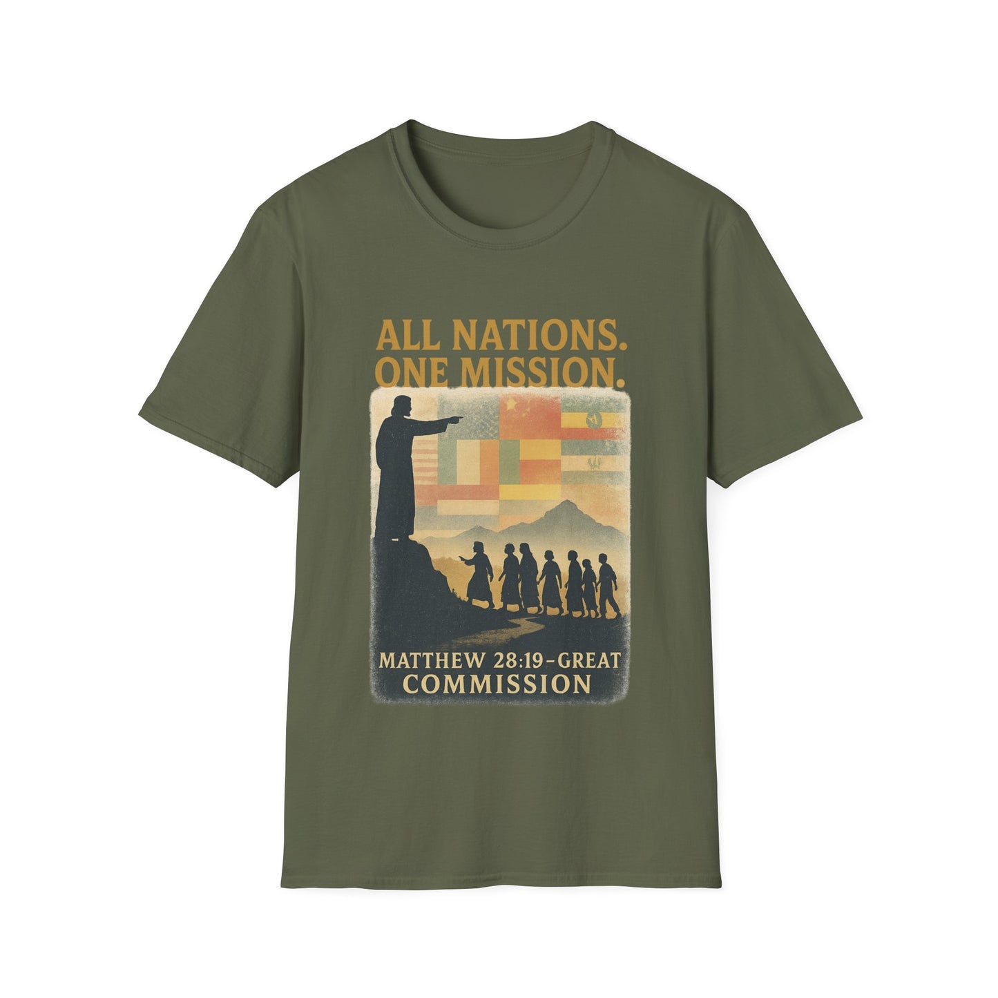 All Nations. One Mission. | Matthew 28:19 Great Commission Tee | Unisex Christian T-Shirt