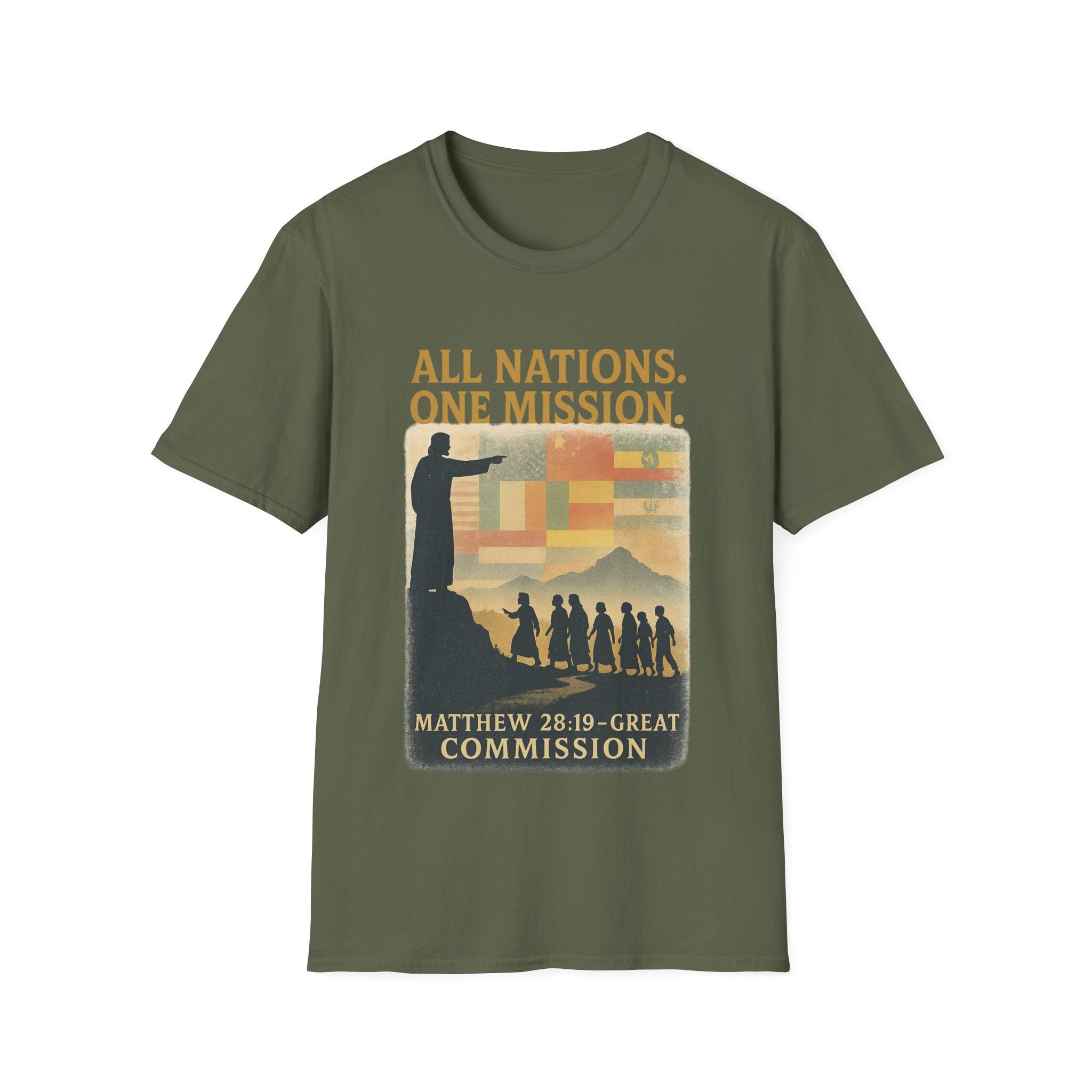 All Nations. One Mission. | Matthew 28:19 Great Commission Tee | Unisex Christian T-Shirt