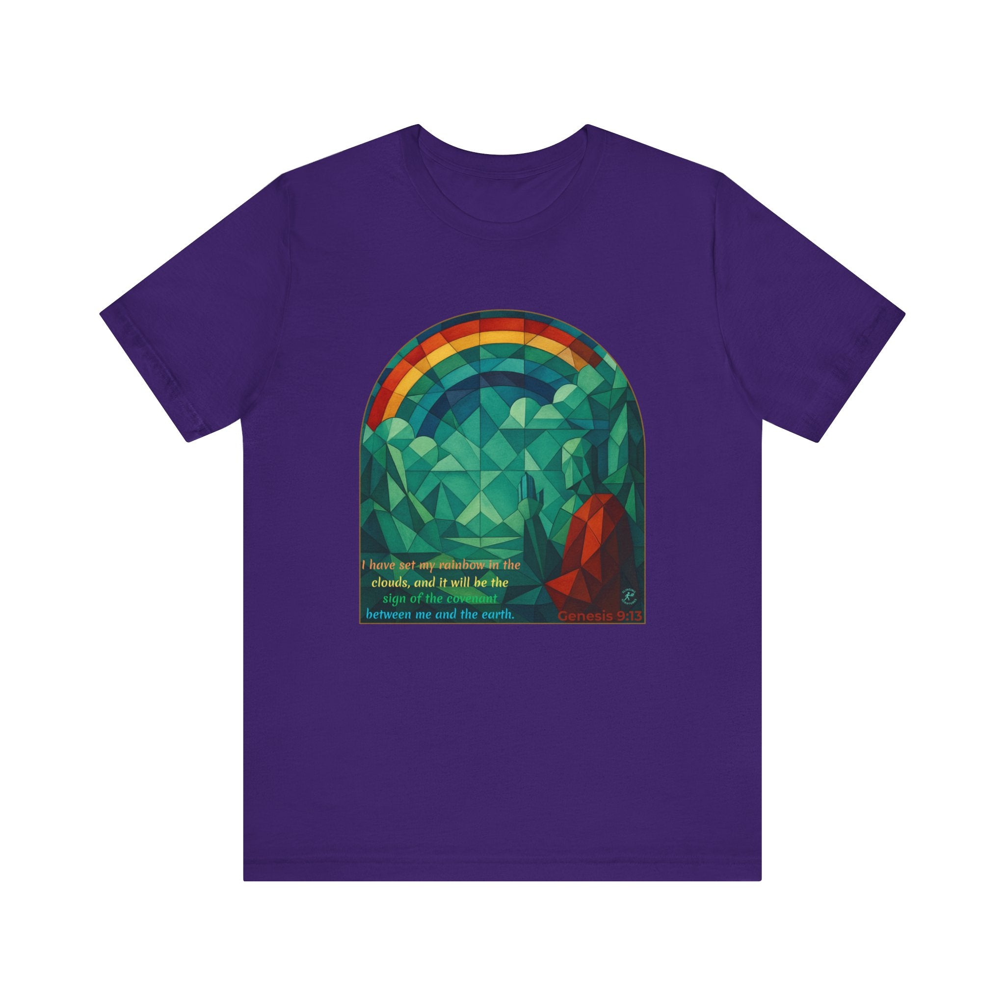 Promise Keeper Rainbow Tee — Genesis 9:13” | Unisex Jersey Short Sleeve Christian Tee