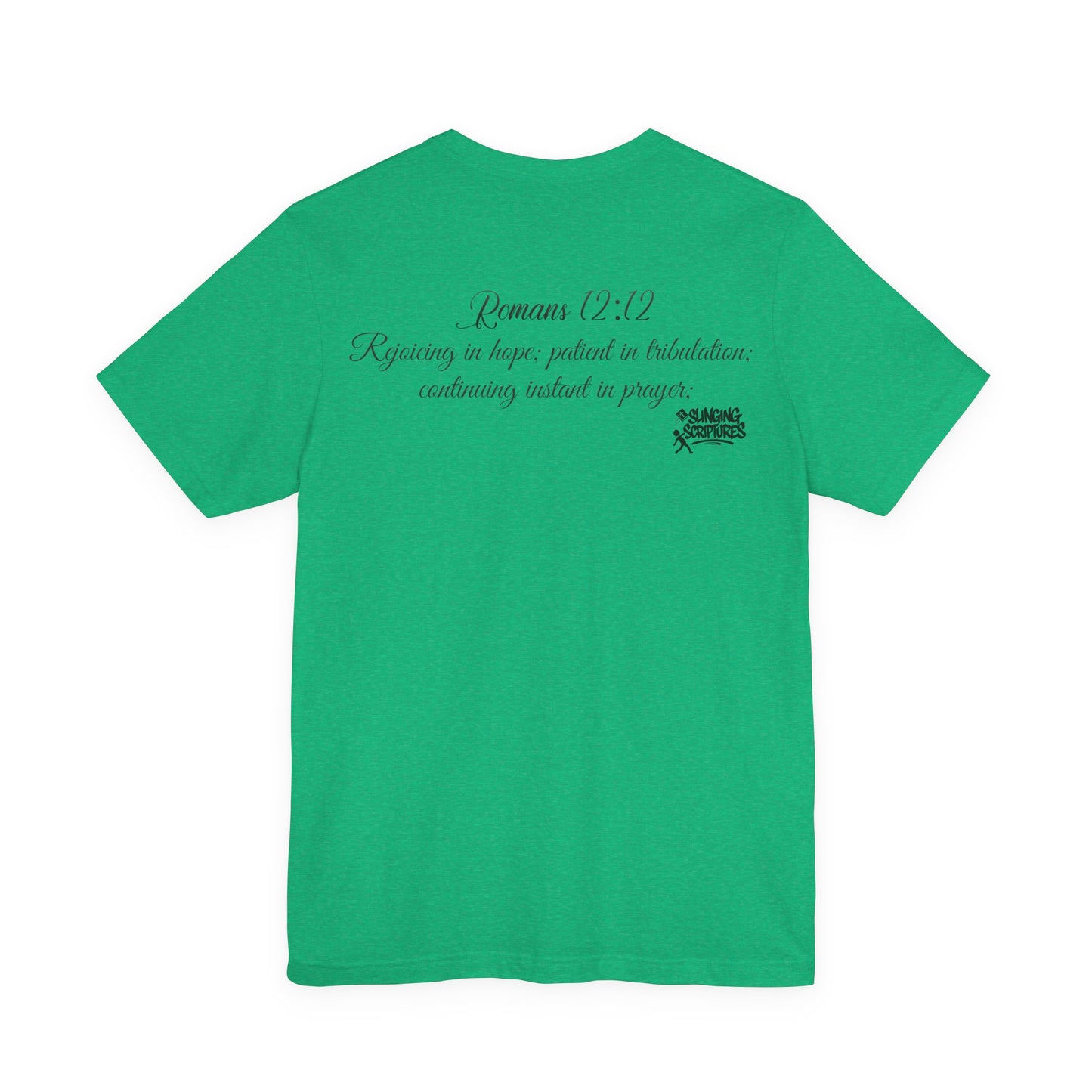 Pray It Forward Tee — Romans 12:12 | Unisex Christian Jersey T-Shirt | Inspirational Prayer Shirt | Faith-Based Apparel