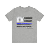 Blessed Are the Peacemakers — Thin Blue Line Christian Patriotic Jersey T-Shirt | Matthew 5:9