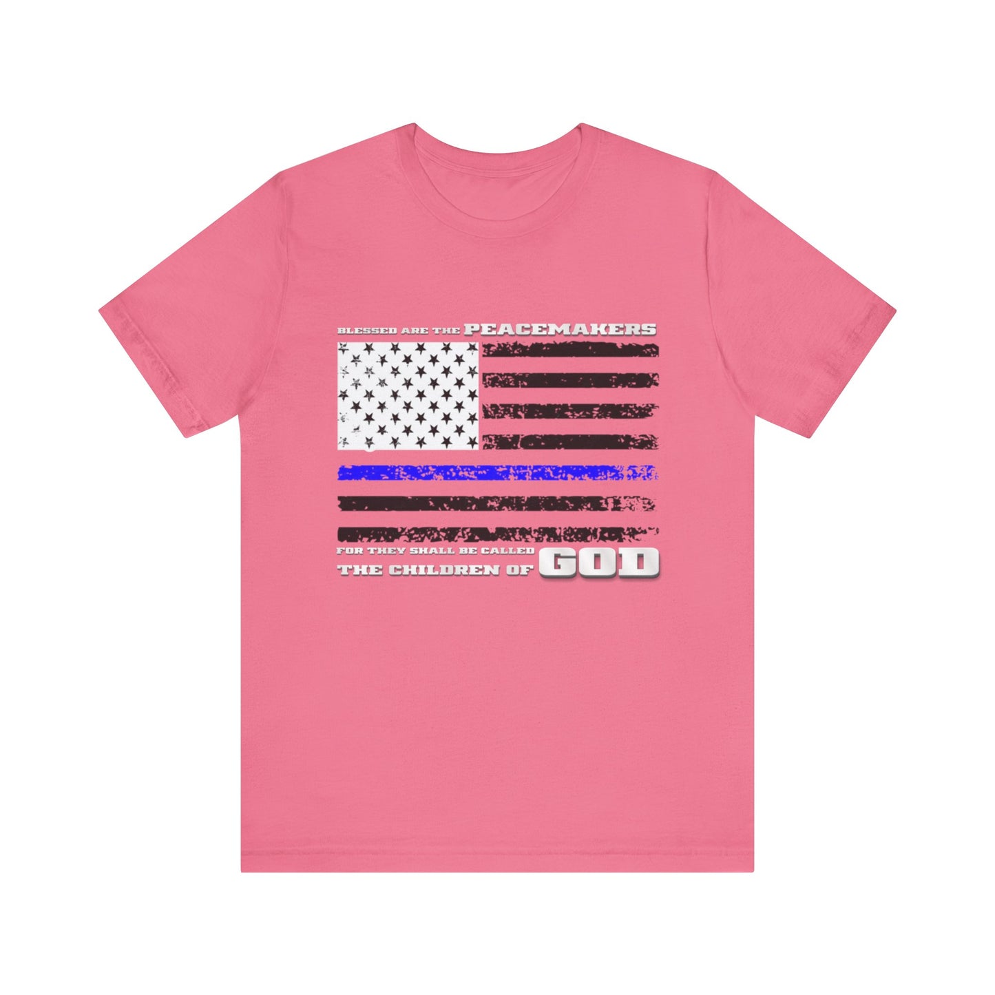 Blessed Are the Peacemakers — Thin Blue Line Christian Patriotic Jersey T-Shirt | Matthew 5:9