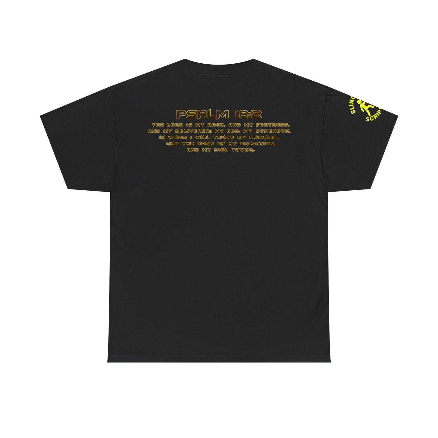 Jesus Superhero T-Shirt – Unisex Heavy Cotton Tee with Spotlight City Design & Psalm 18:2 Bible Verse