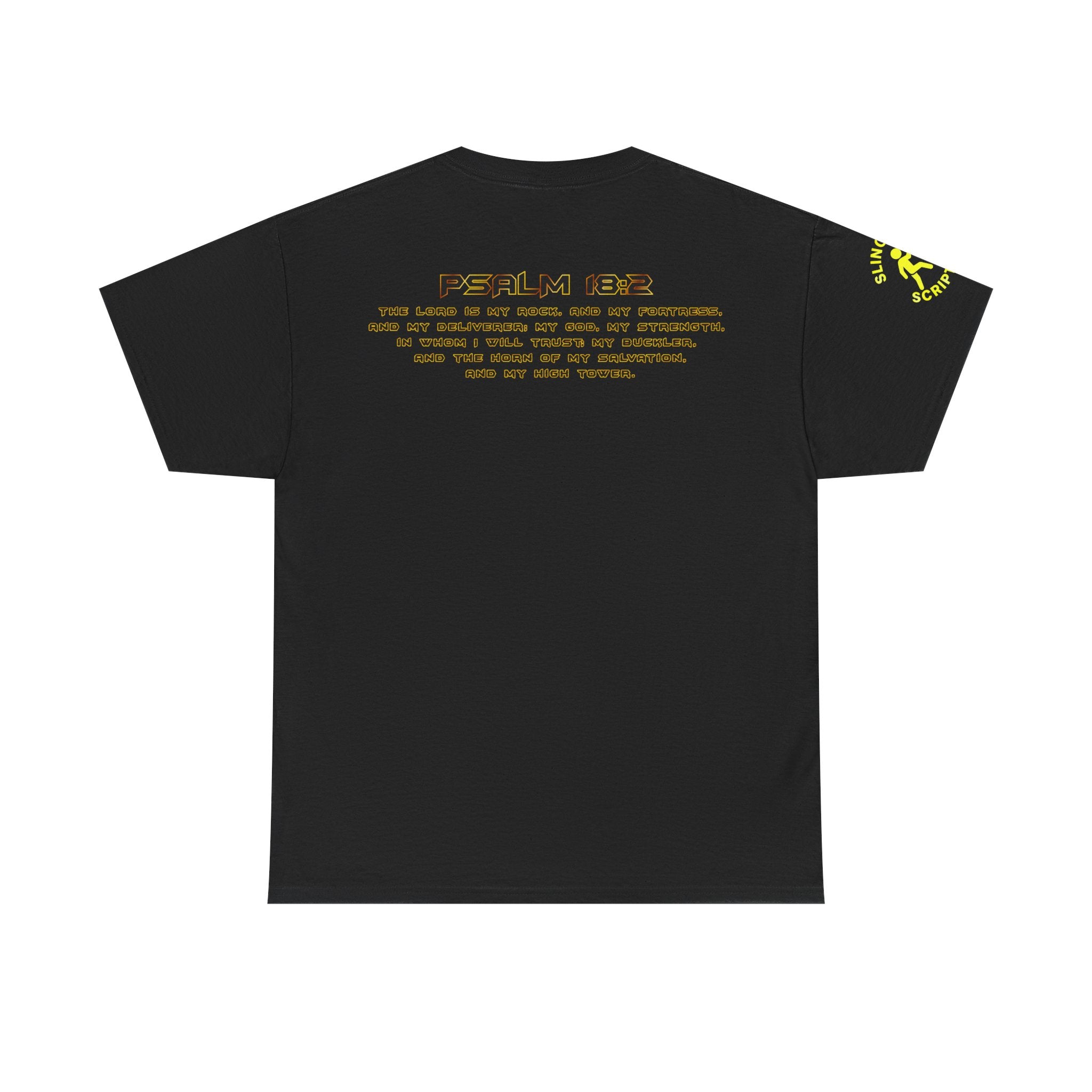 Jesus Superhero T-Shirt – Unisex Heavy Cotton Tee with Spotlight City Design & Psalm 18:2 Bible Verse