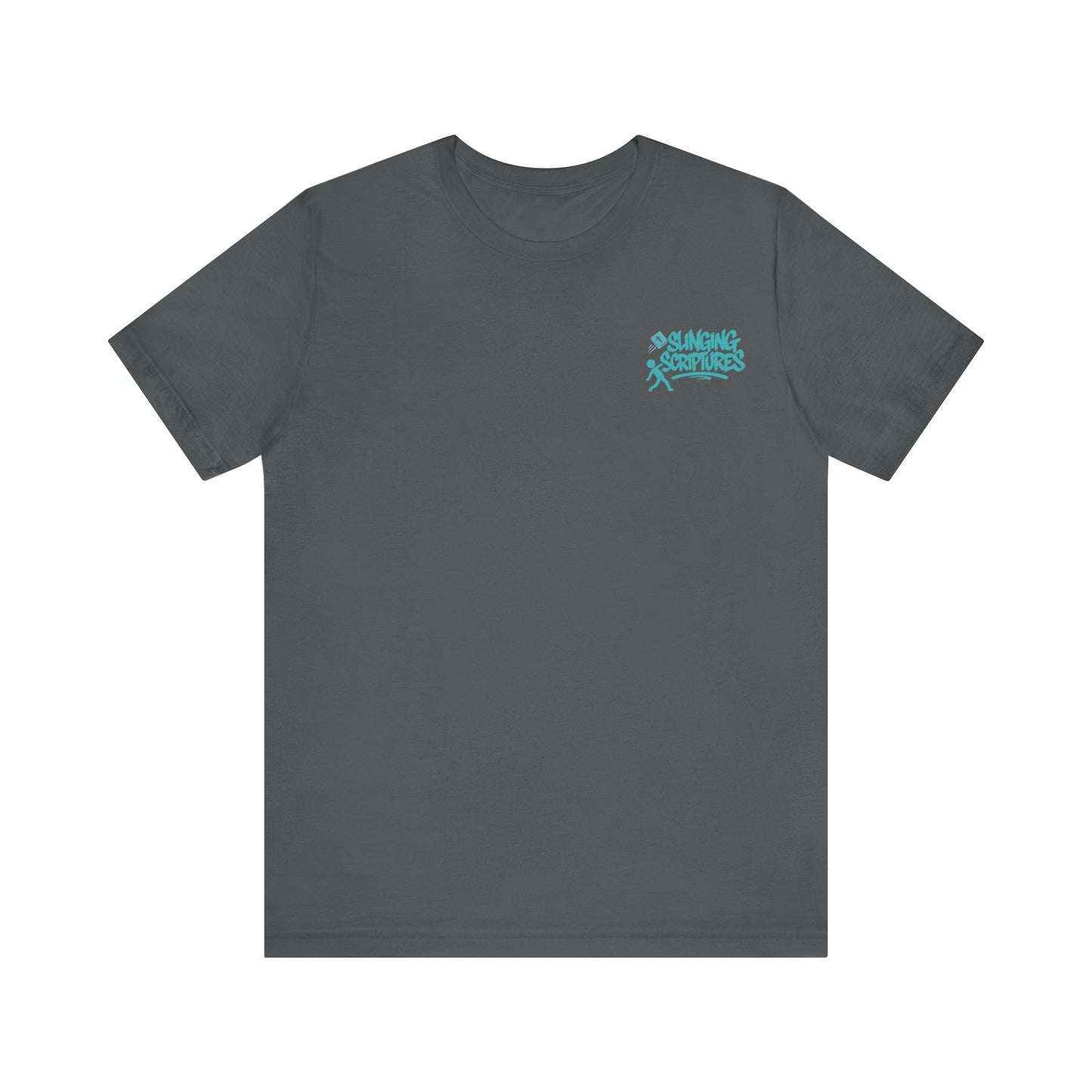 Psalm 54:2 T-Shirt – Unisex Jersey Short Sleeve Christian Tee with Praying Artwork & Slinging Scriptures Logo