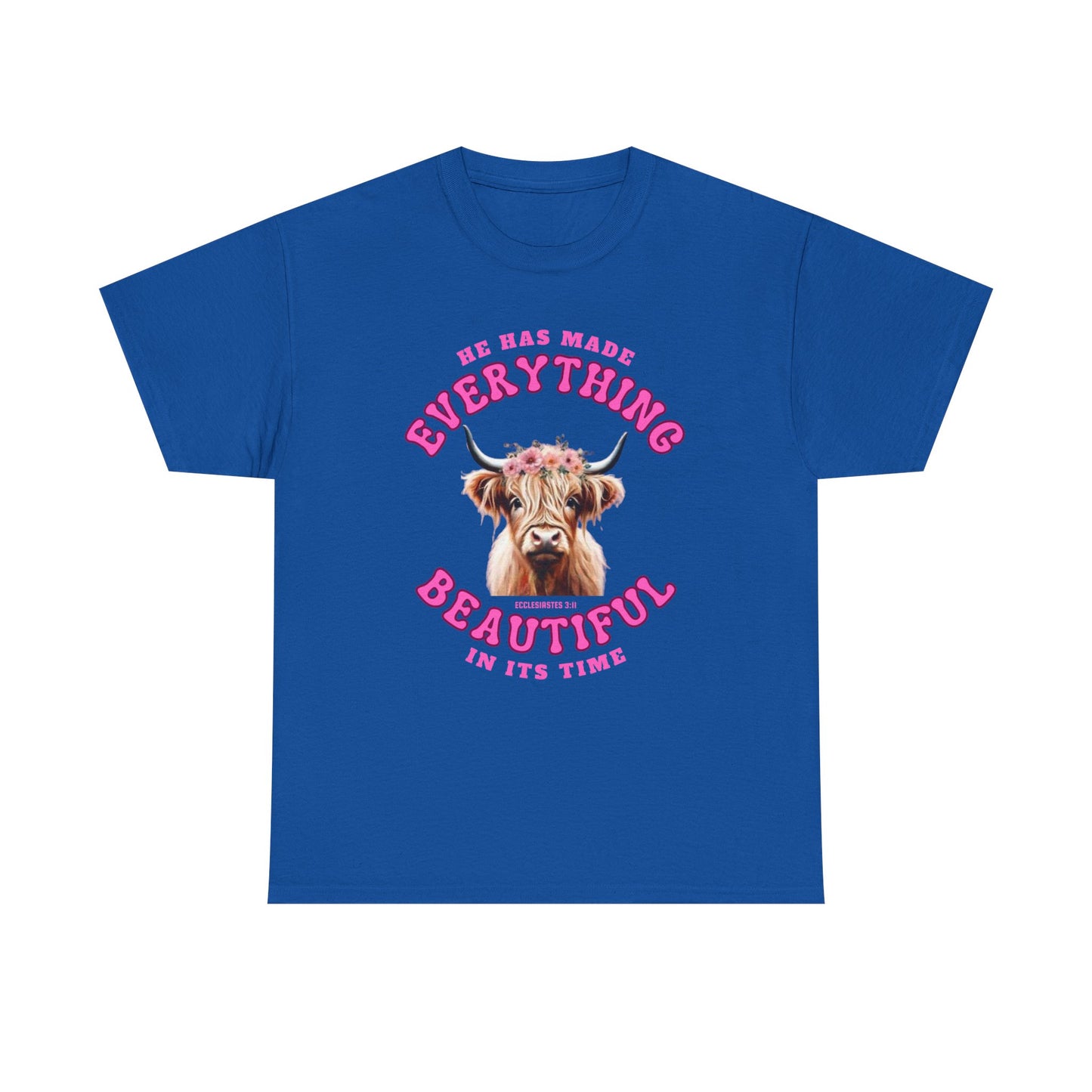 Everything Beautiful in Its Time Tee | Ecclesiastes 3:11 Scripture Shirt | Unisex Heavy Cotton Inspirational Christian T-Shirt