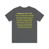 Funny Fish Tee | Philippians 4:6–7 Scripture Shirt | Christian Fisherman T-Shirt | Unisex Jersey Short Sleeve