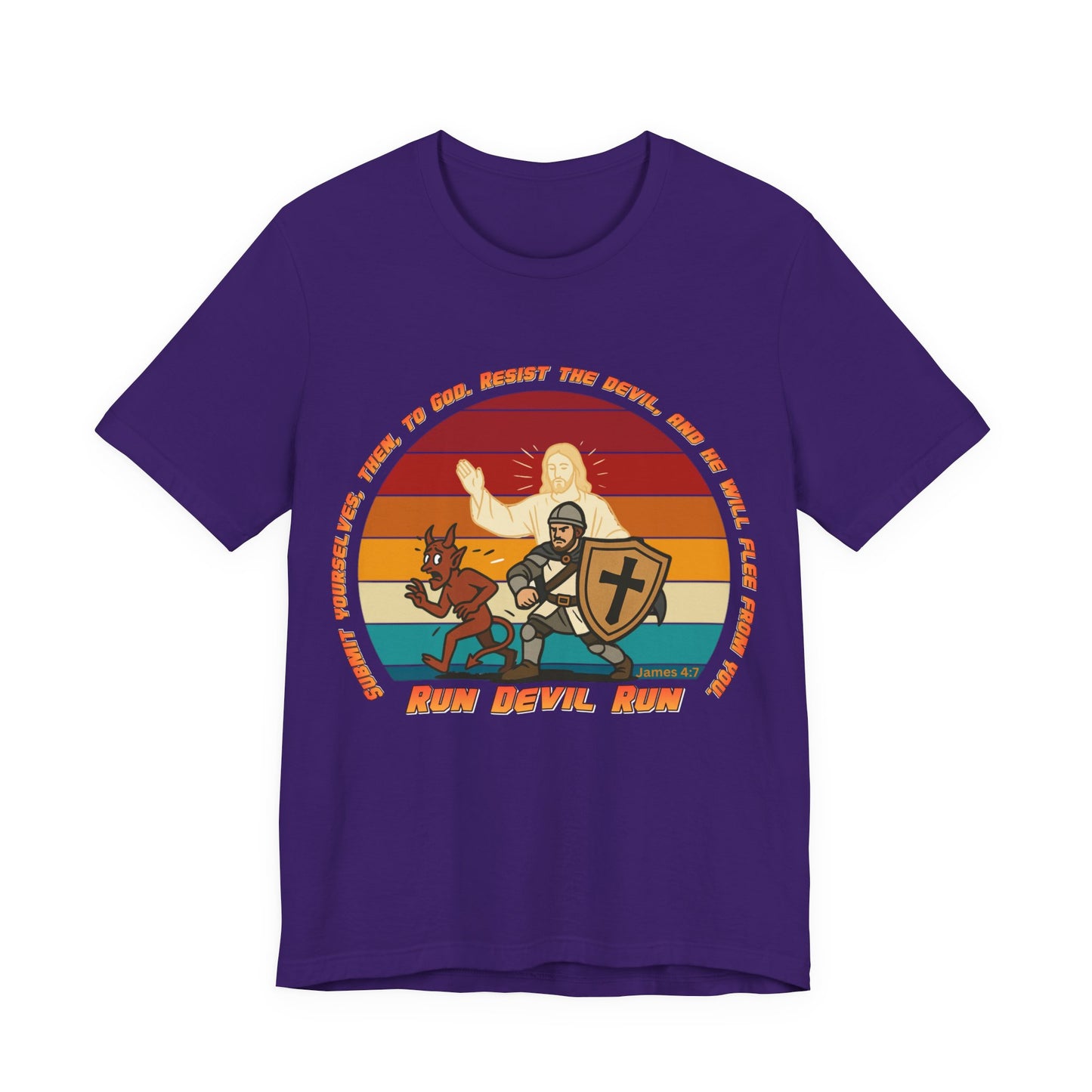 Run Devil Run — James 4:7  | Unisex Jersey Short Sleeve Christian Tee