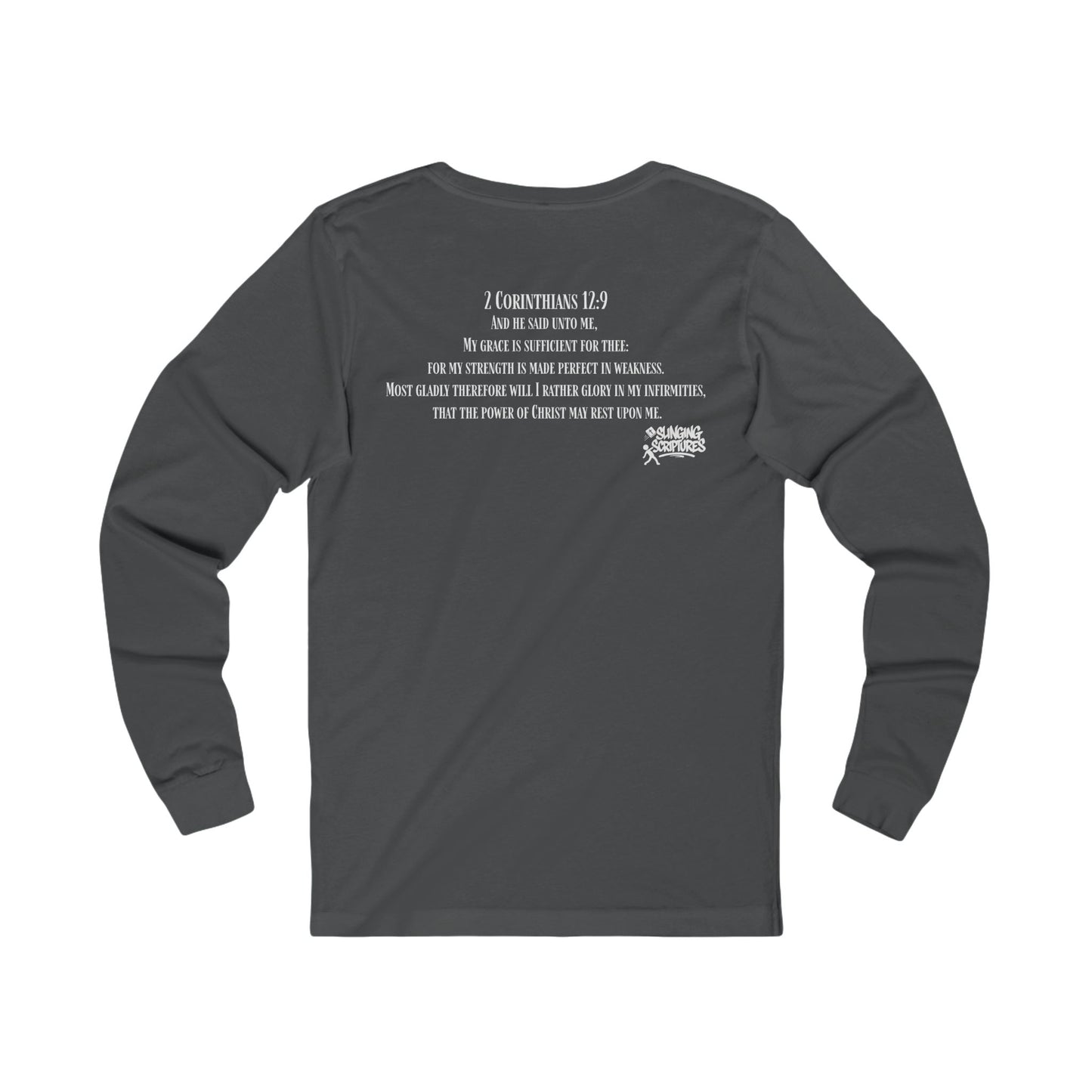 His Grace Sustains Me — 2 Corinthians 12:9 | Unisex Christian Jersey Long Sleeve T-Shirt