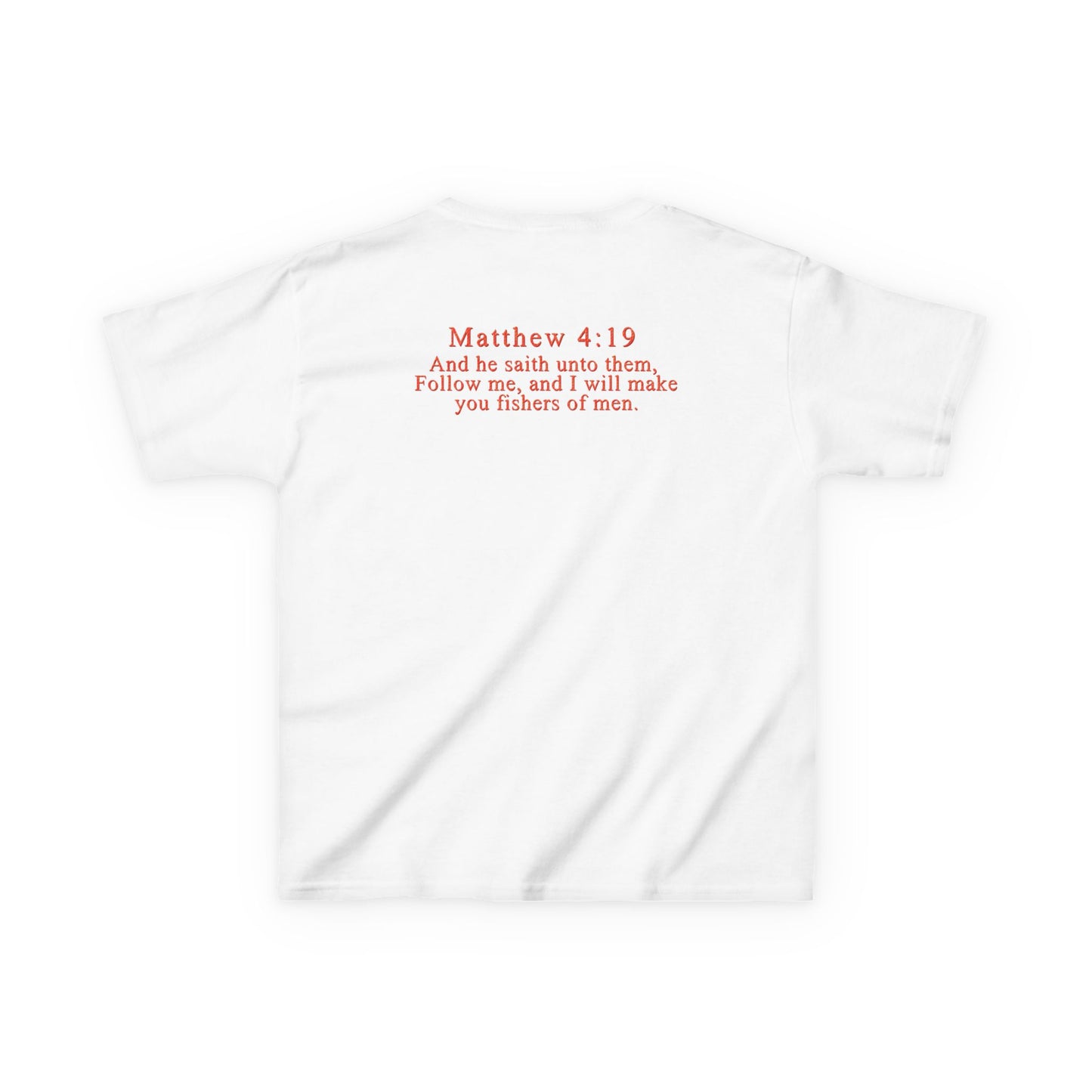 Hooked on Jesus Kids Tee | Matthew 4:19 Scripture Shirt | Christian Fishing T-Shirt for Children | Faith-Based Kids Apparel