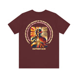 Matthew 28:19 Christian T-Shirt – Unisex Jersey Short Sleeve Faith Tee with Great Commission Design